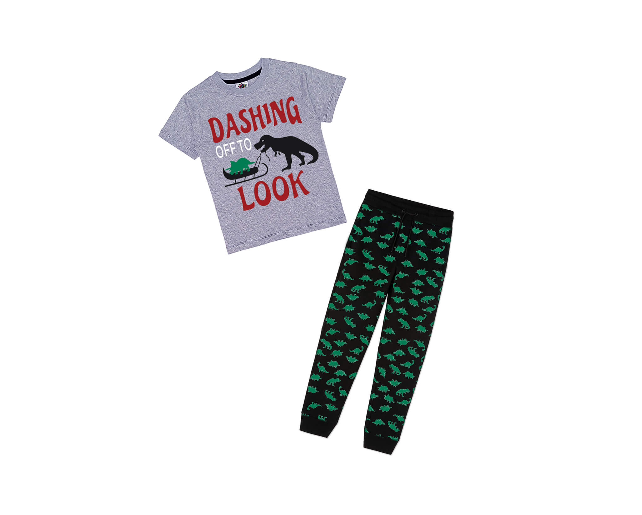 Dashing Off To Look Tee &amp; Trouser – Gray &amp; Black