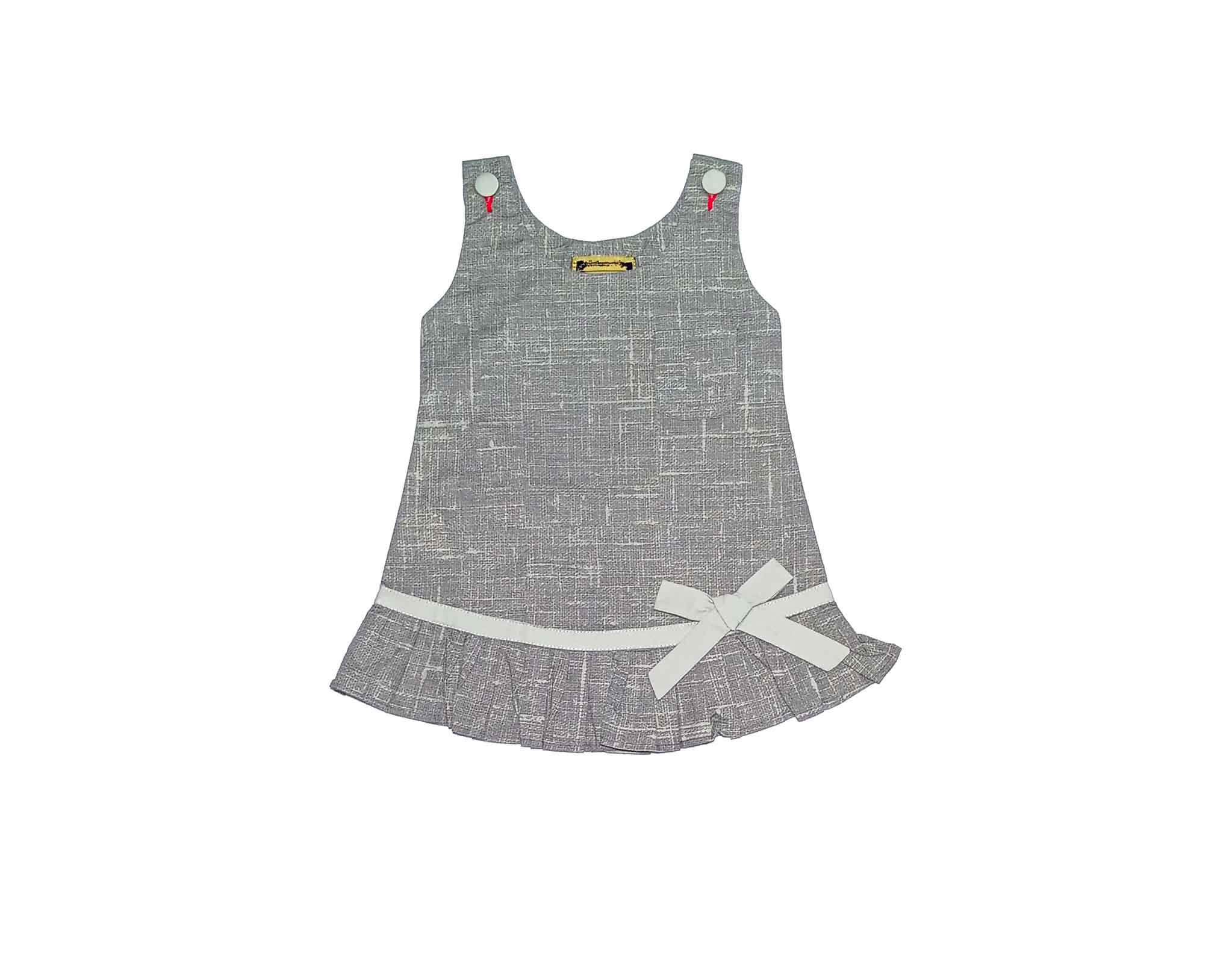 Designer Doll Cotton Frock - Smoke Grey