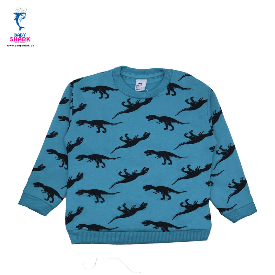 Dinosaur Print Terry Sweatshirt - Berylline