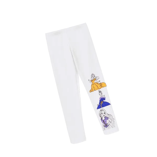 Disney Princess Cotton Lycra Tights - White