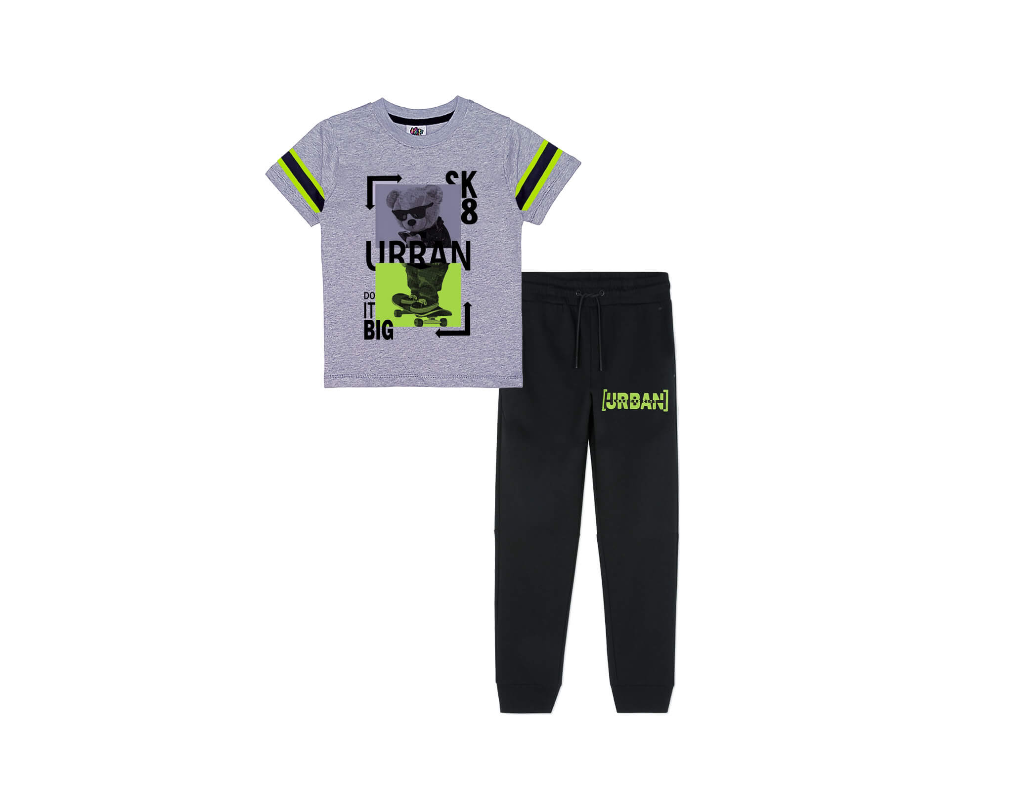 Do it Big Tee &amp; Trouser Hedar-Gray &amp; Black