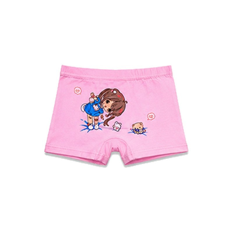 Doll With Cute Bears Printed Girls Soft Cotton Panties-Pink