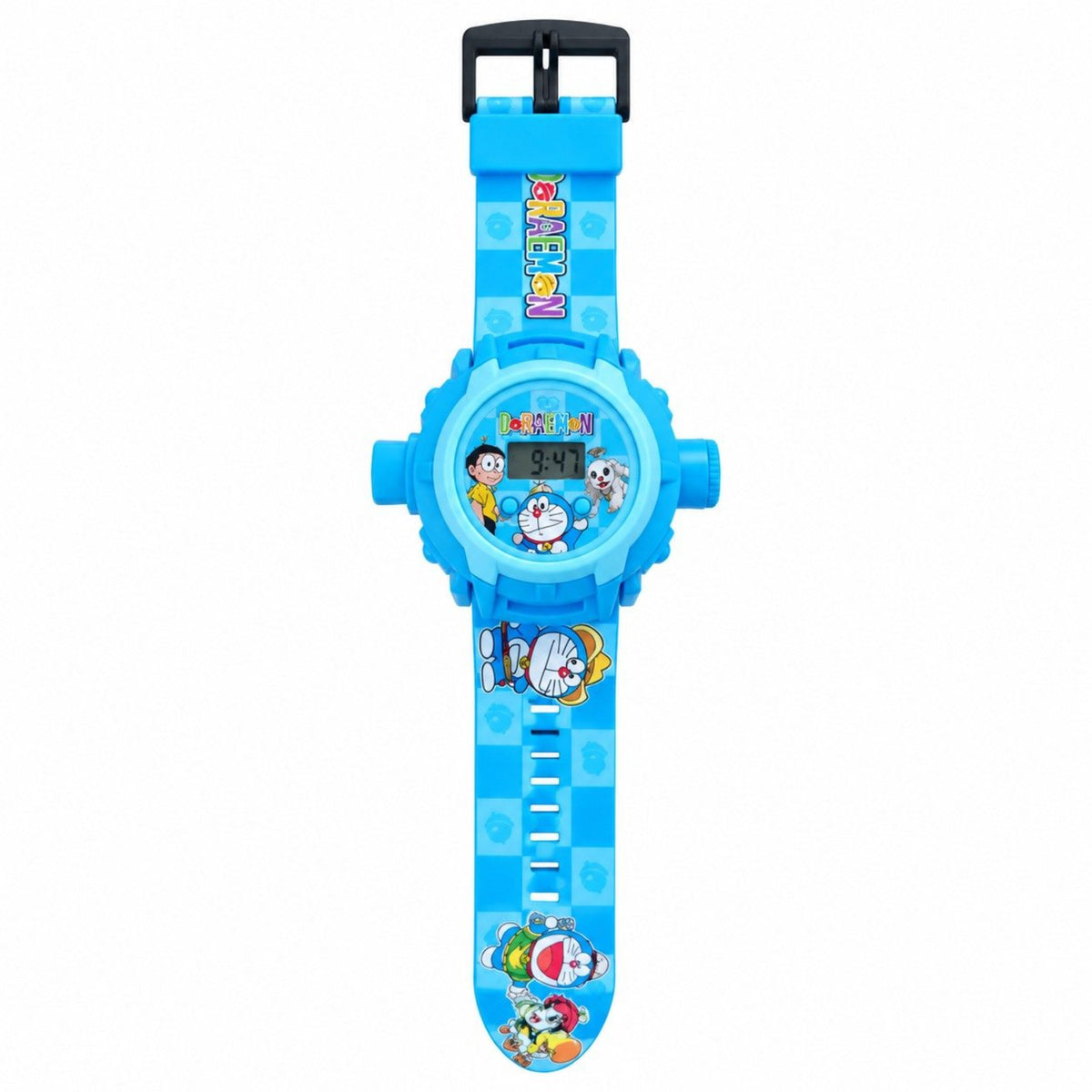 Doraemon Printed Strap Digital Watch -  Sky Blue