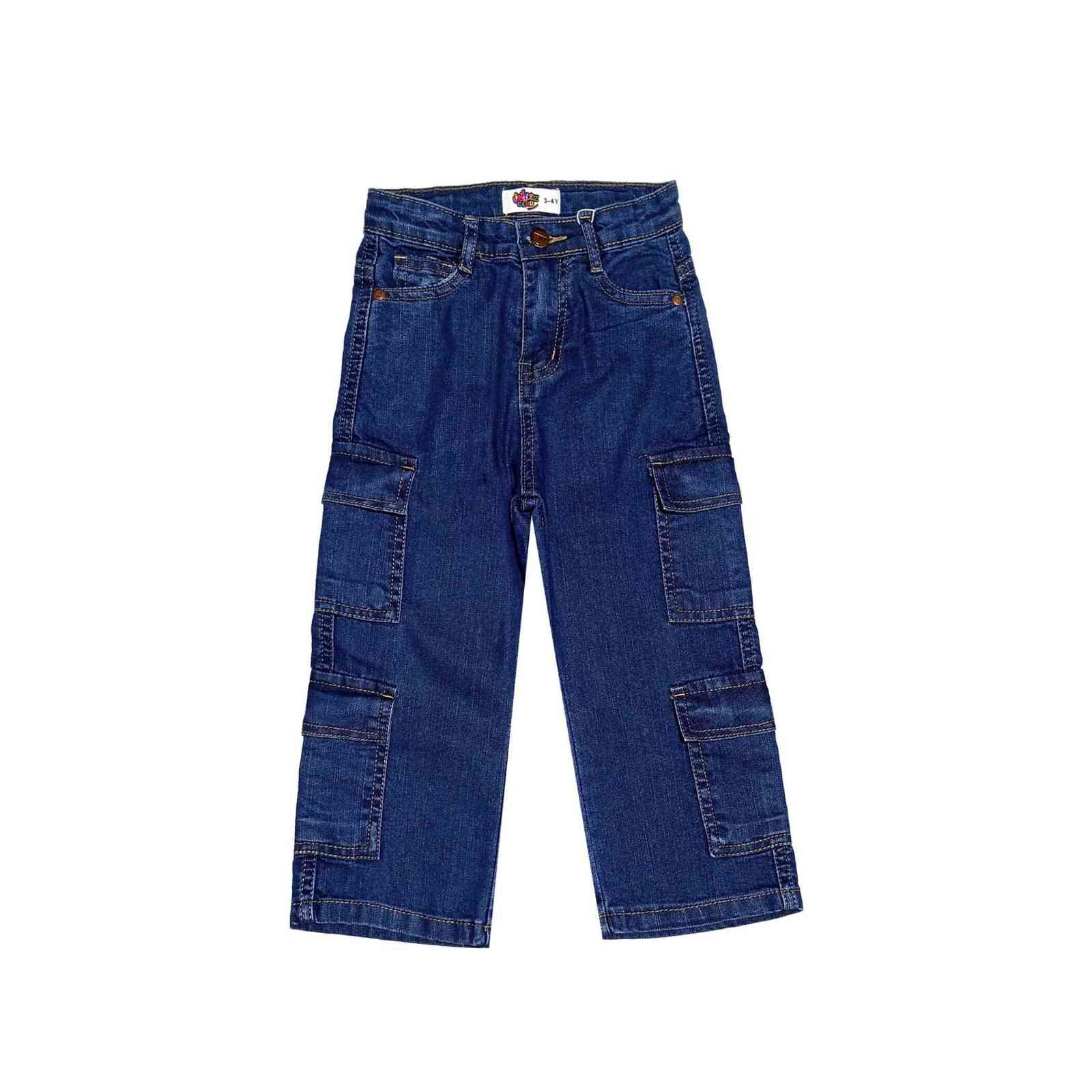 Double Cargo Pocket Baggy Denim Pant - Dark Blue