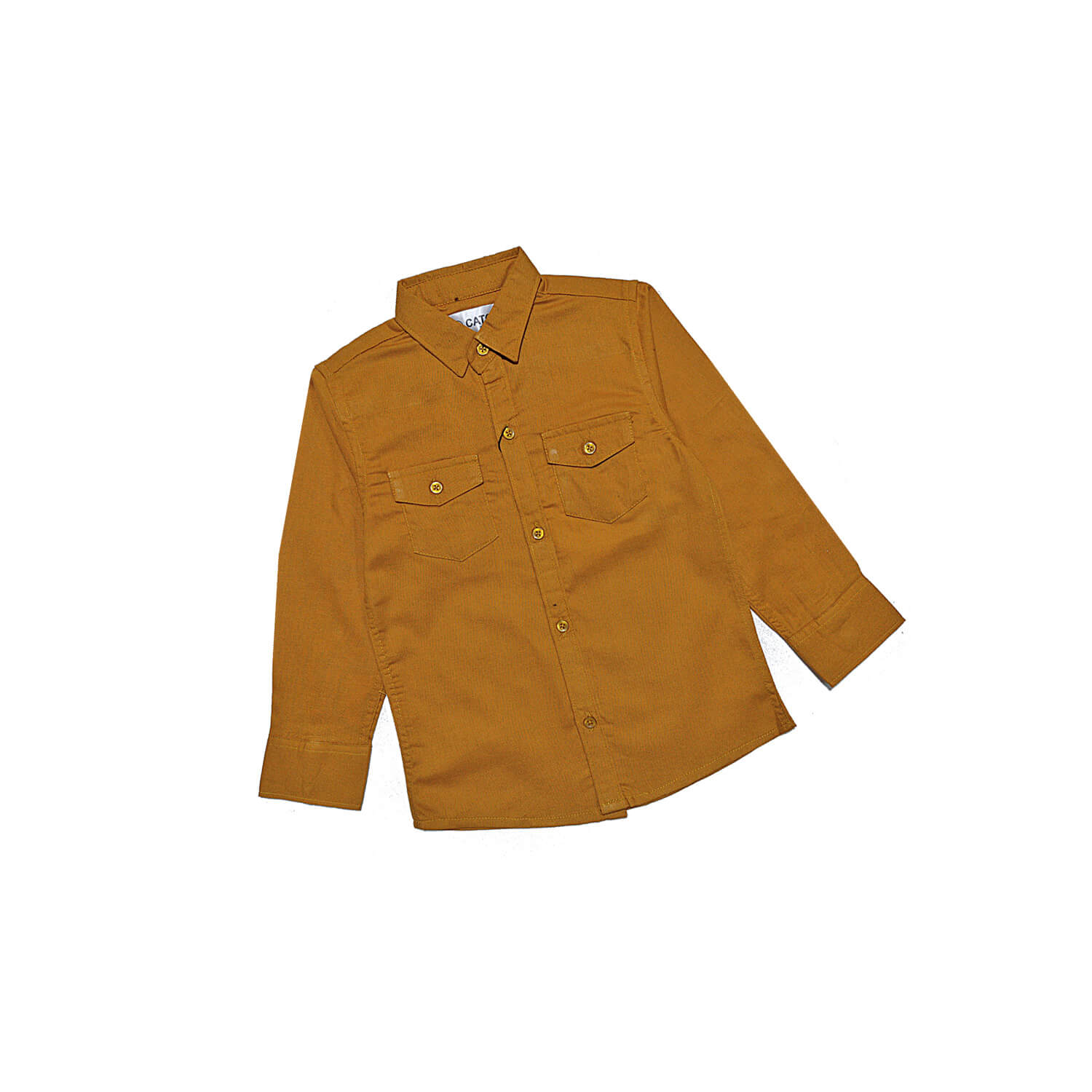 Double Pocket Style Shemrey Fabric Formal Shirt - Mustard