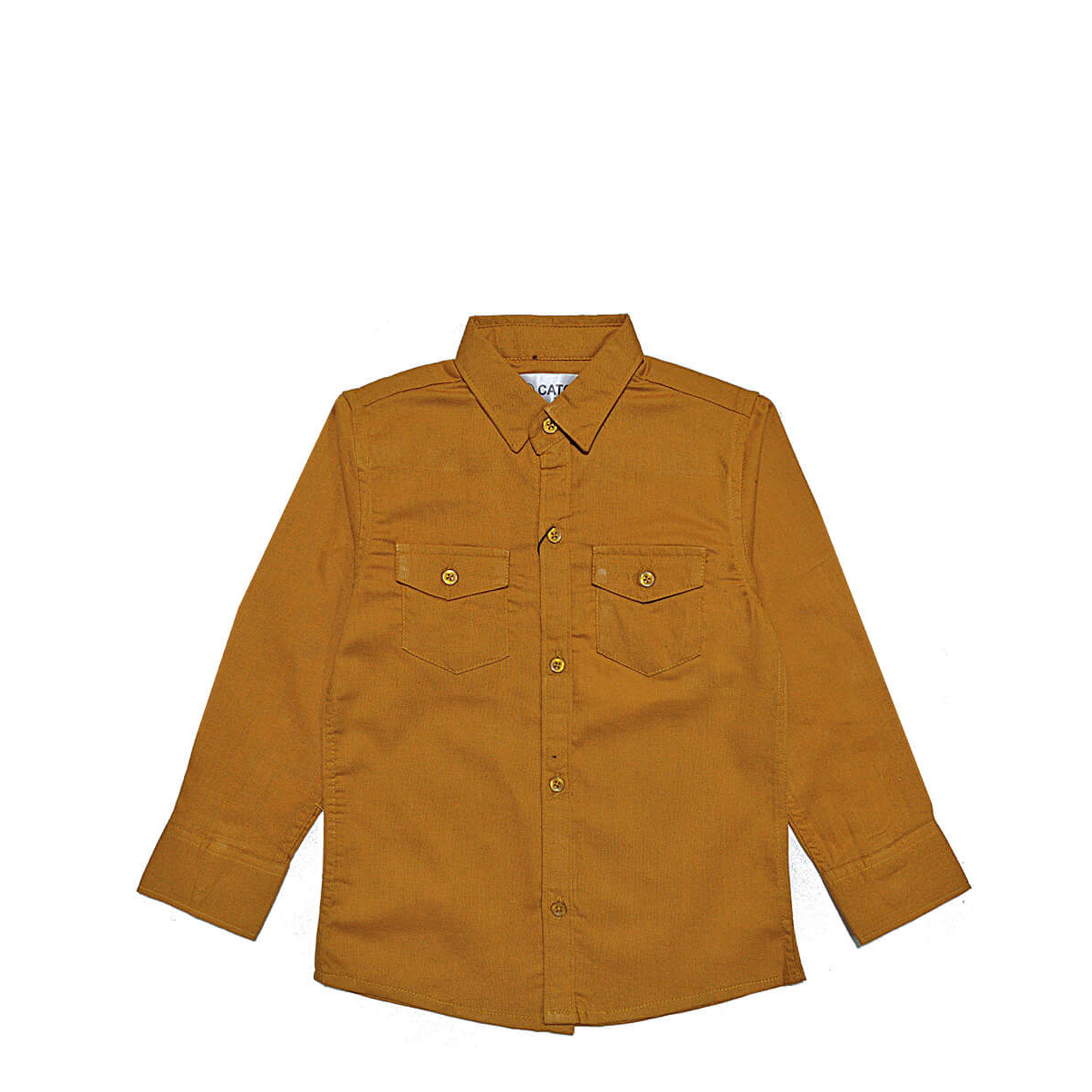 Double Pocket Style Shemrey Fabric Formal Shirt - Mustard