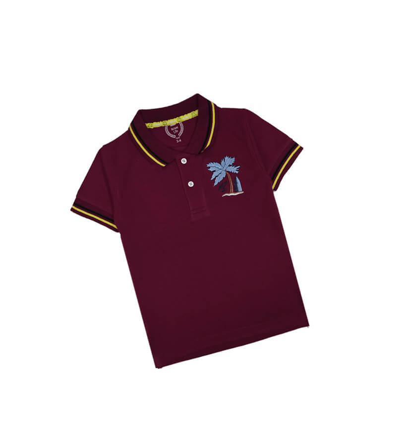 Enjoy Your Life Tipping Colar Polo Shirt – Maroon