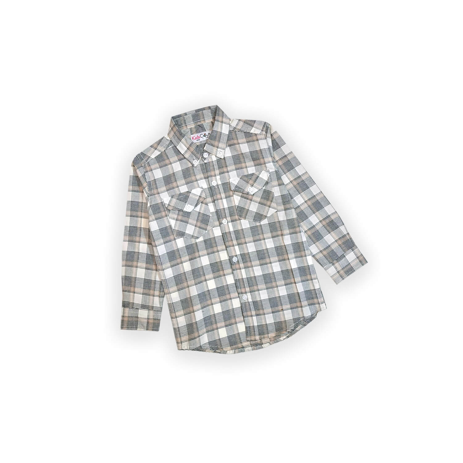 Everyday Cool Plaid Double Pocket Casual Shirt - Off White