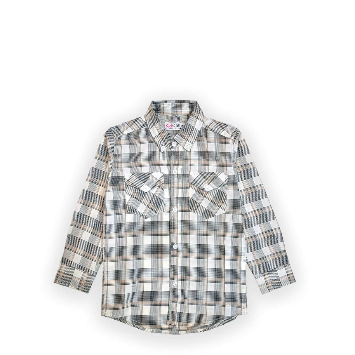 Everyday Cool Plaid Double Pocket Casual Shirt - Off White