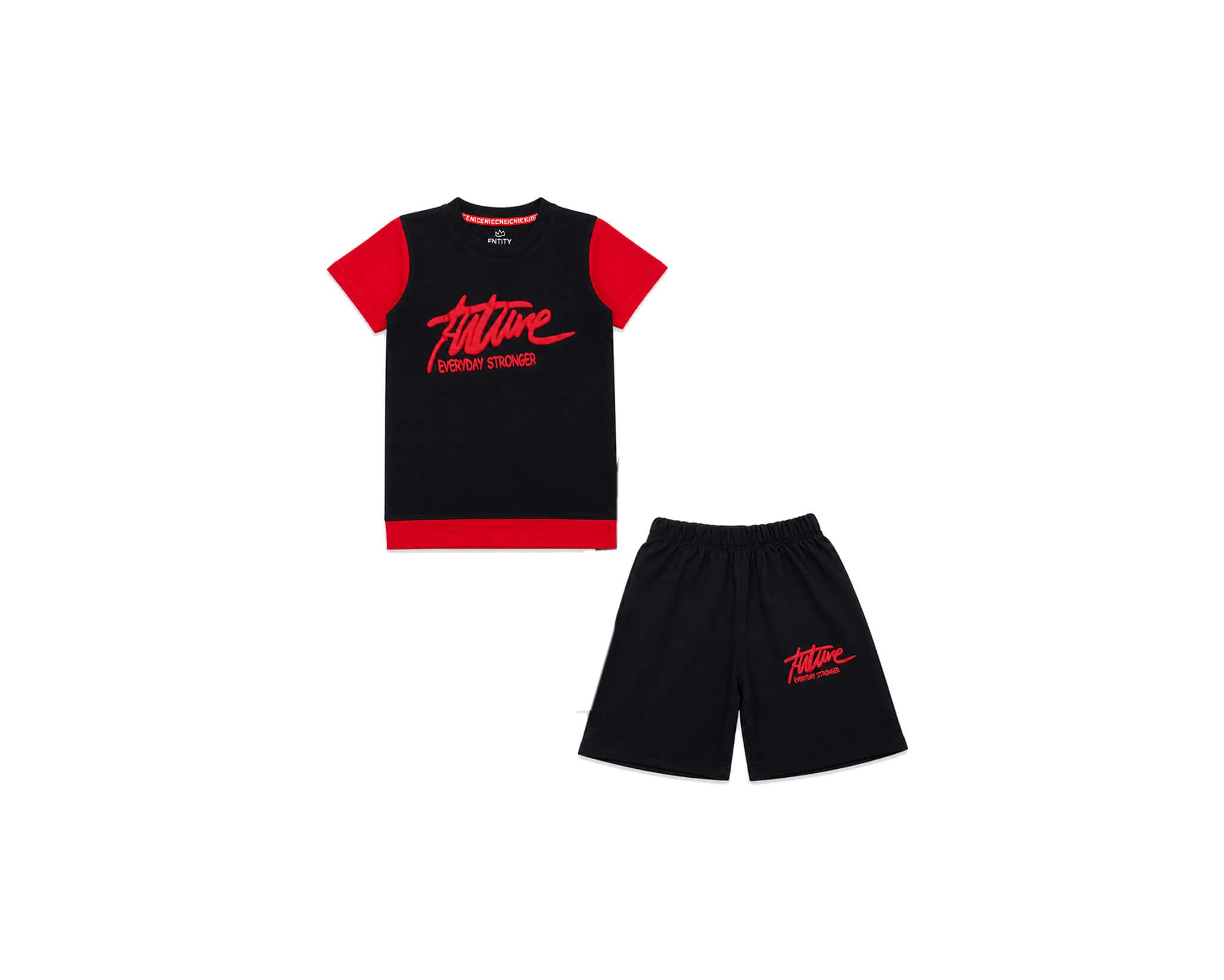 EverydayStrongerRedPenalTee_Short-Red_Black