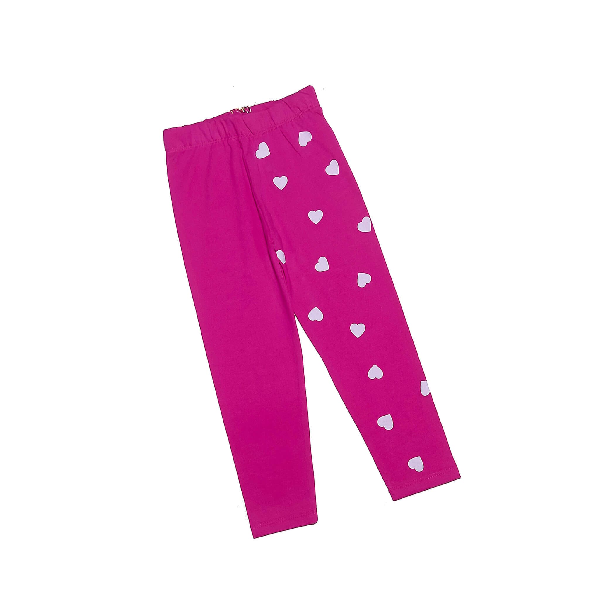 Falling Hearts Lycra Tights - Shocking Pink