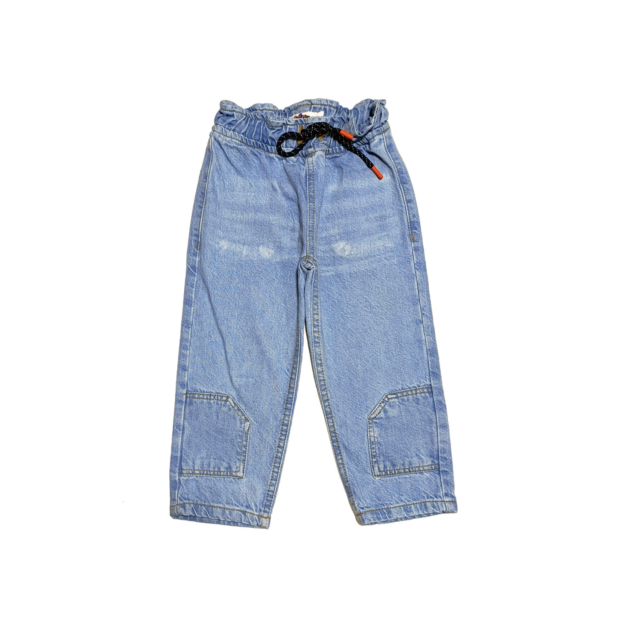 Fashion Hem Baggy Denim Pant -Sky Blue