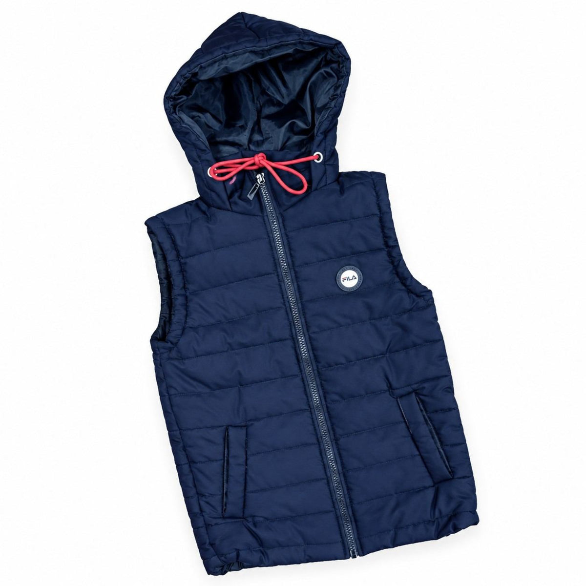 Fils Badge Sleeve Puff Jacket - Navy Blue