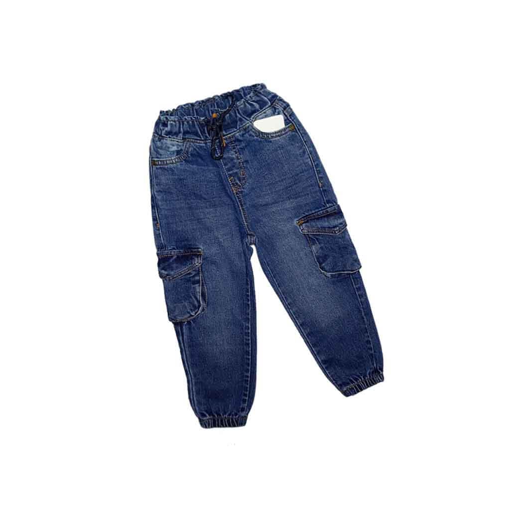 Flap Six Pkt Cargo Jogger Pants - Mid Blue
