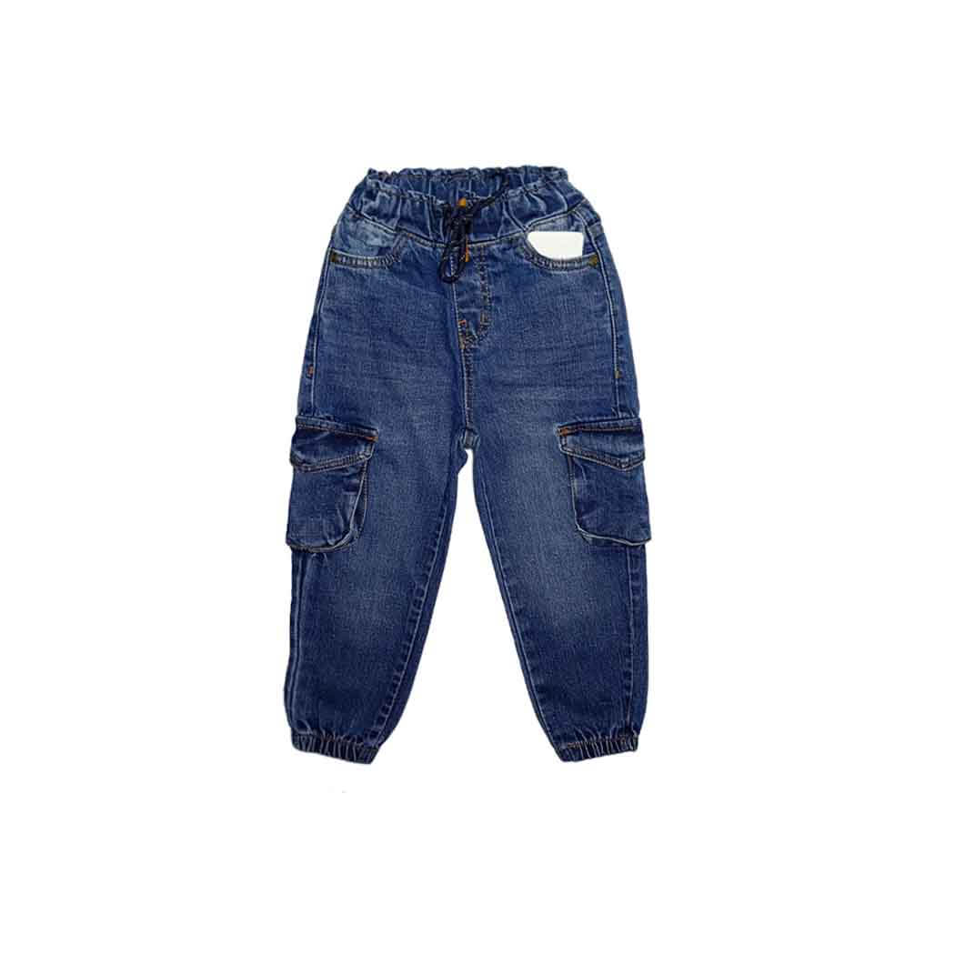 Flap Six Pkt Cargo Jogger Pants - Mid Blue