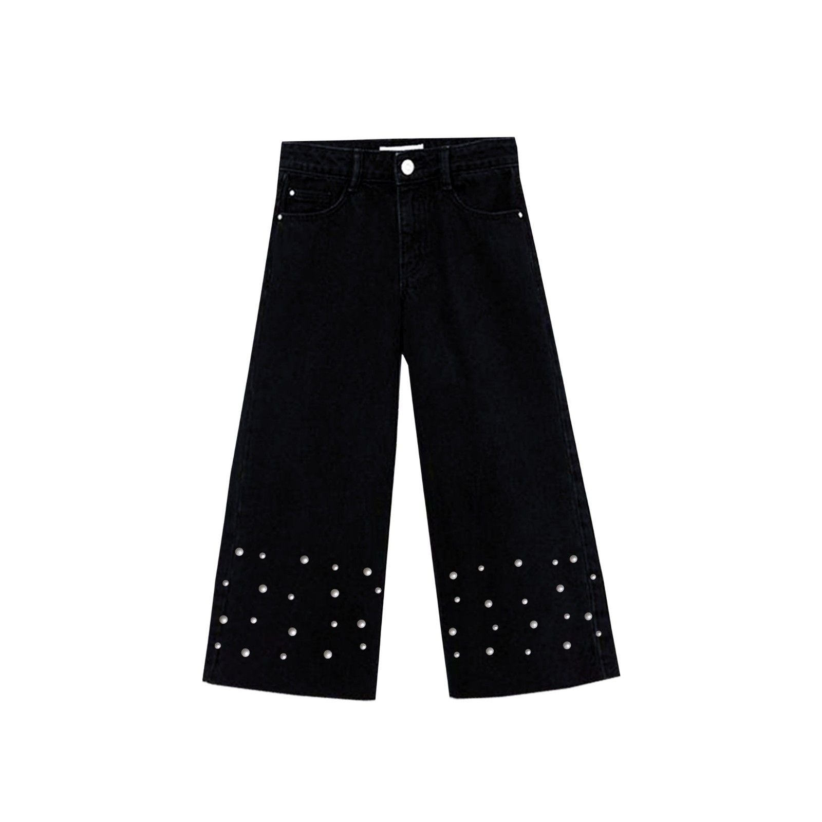 Flapper Fit With White Pearls – Jet Black