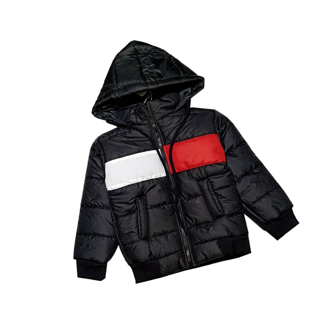 Flip Double Pennal Boys &amp; Girls Puffer Jacket - Black