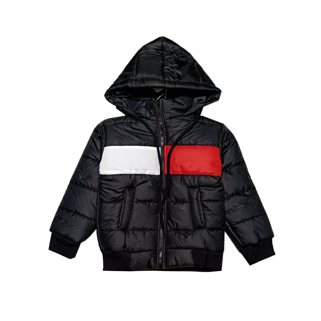 Flip Double Pennal Boys &amp; Girls Puffer Jacket - Black