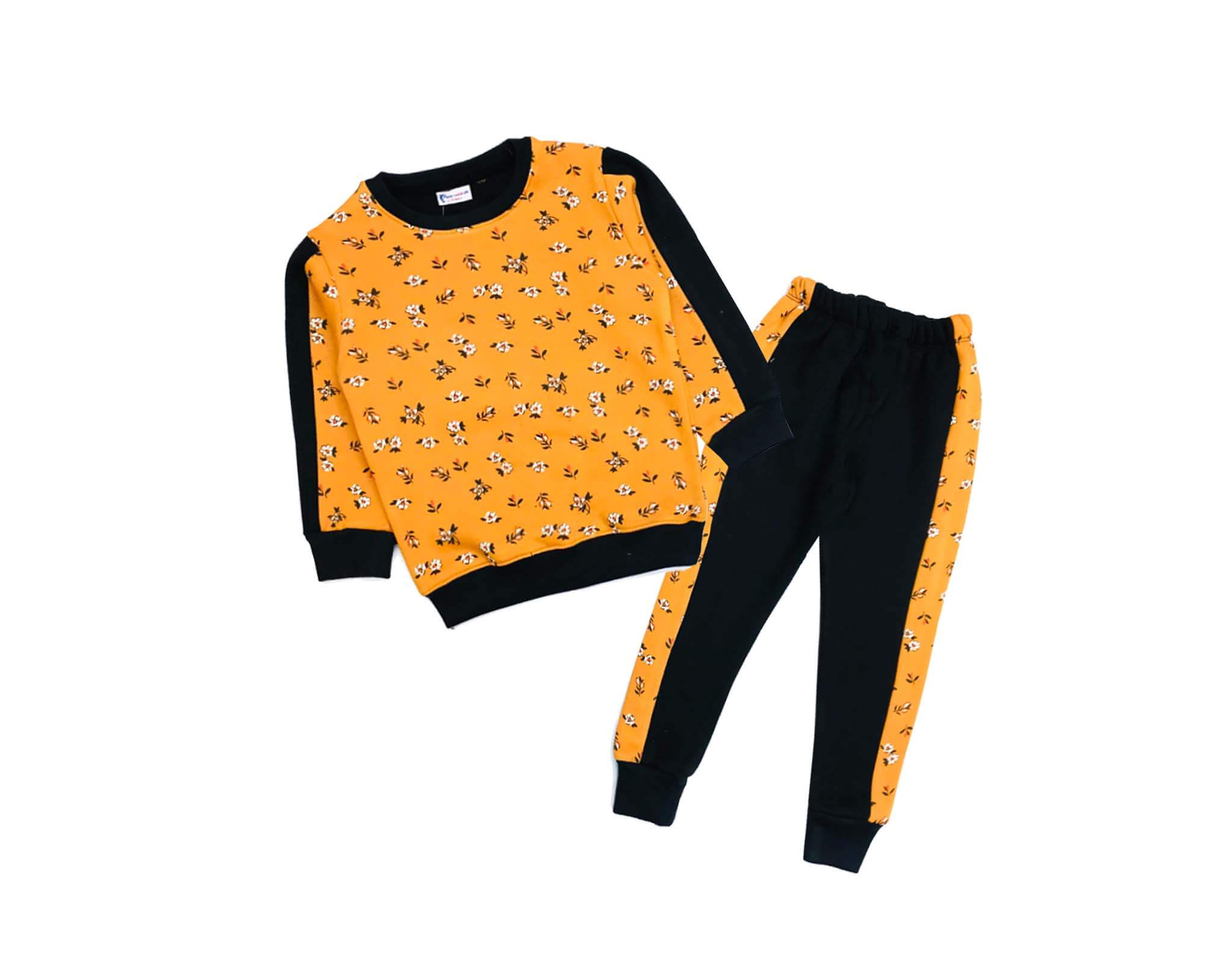 Floral print With Panel Fleece Tracksuit - Mustered