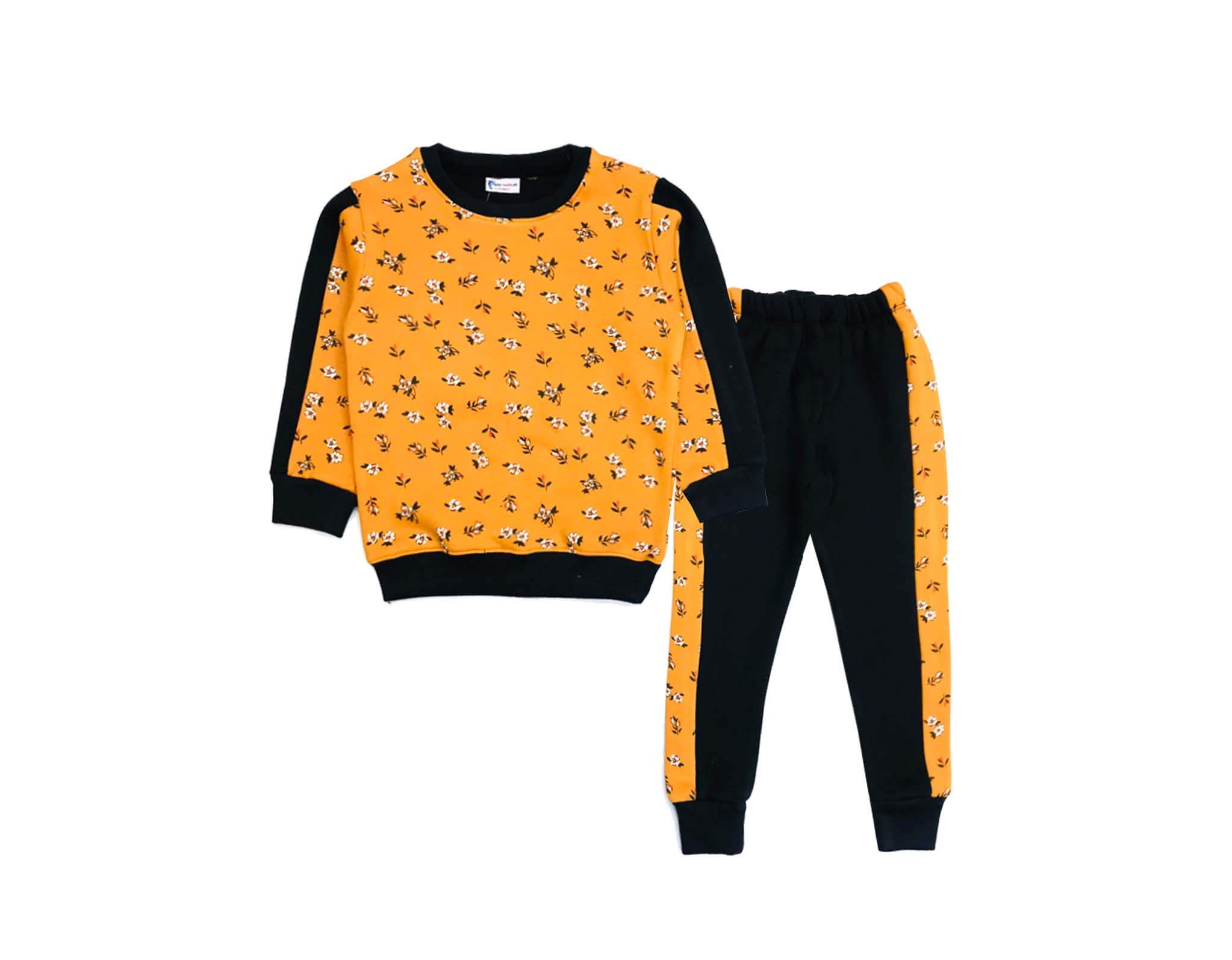 Floral print With Panel Fleece Tracksuit - Mustered
