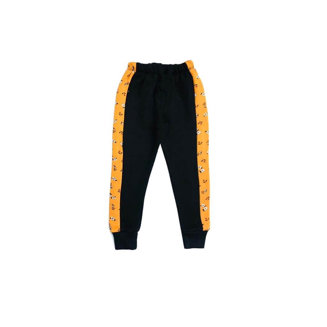 Floral Print with Penal Trouser  - Mustared & Black