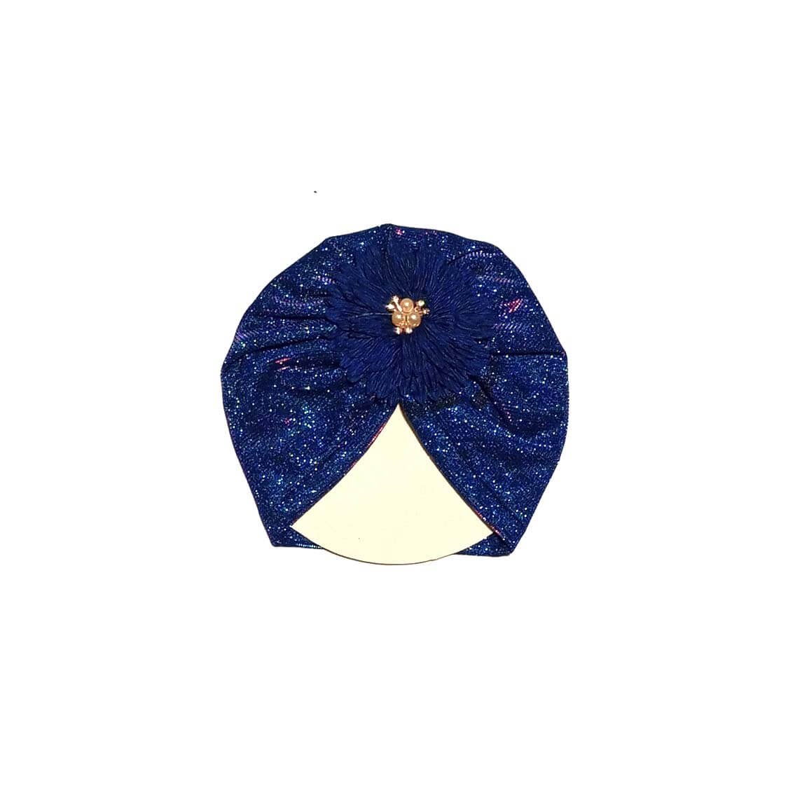 Flower Moon Light Turban Cap For Babies - Blue