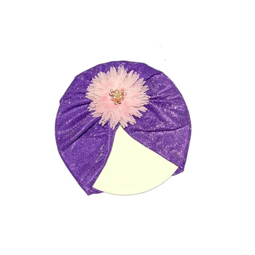 Flower Moon Light Turban Cap For Babies
