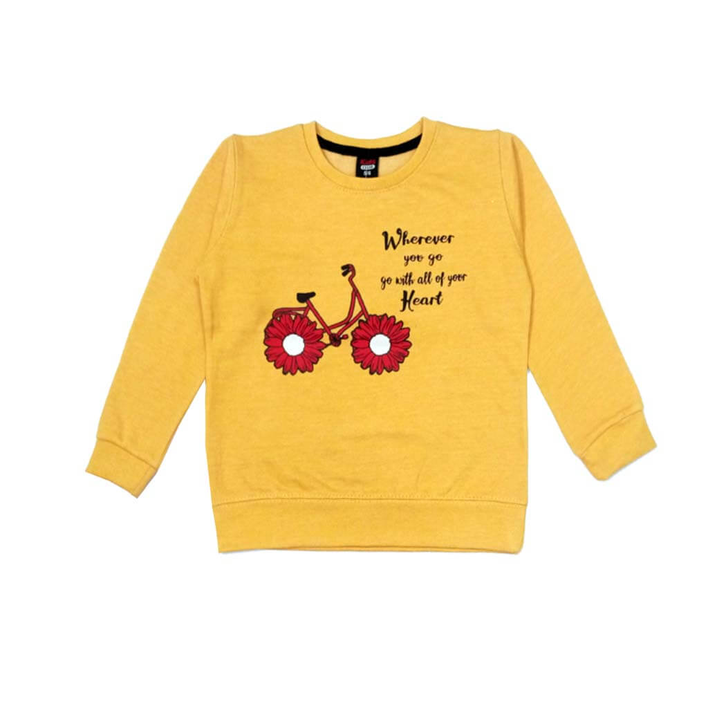 Flowers Bicycle Fleece Sweatshirt - Mustered