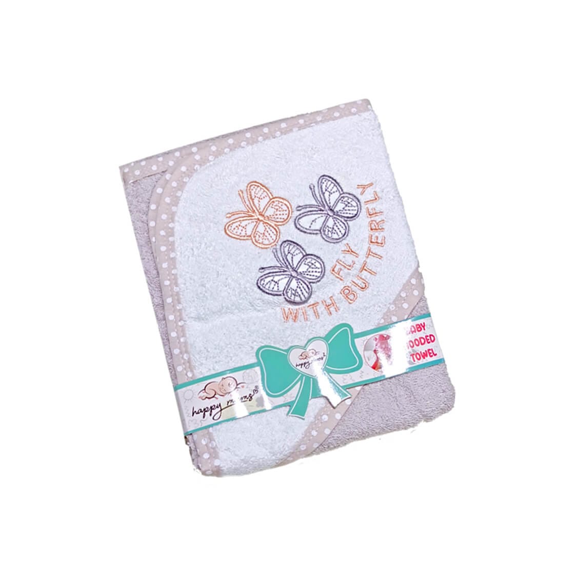 Fly-with-Butterfly-Superior-Quality-Baby-Hooded-Towel-Grey