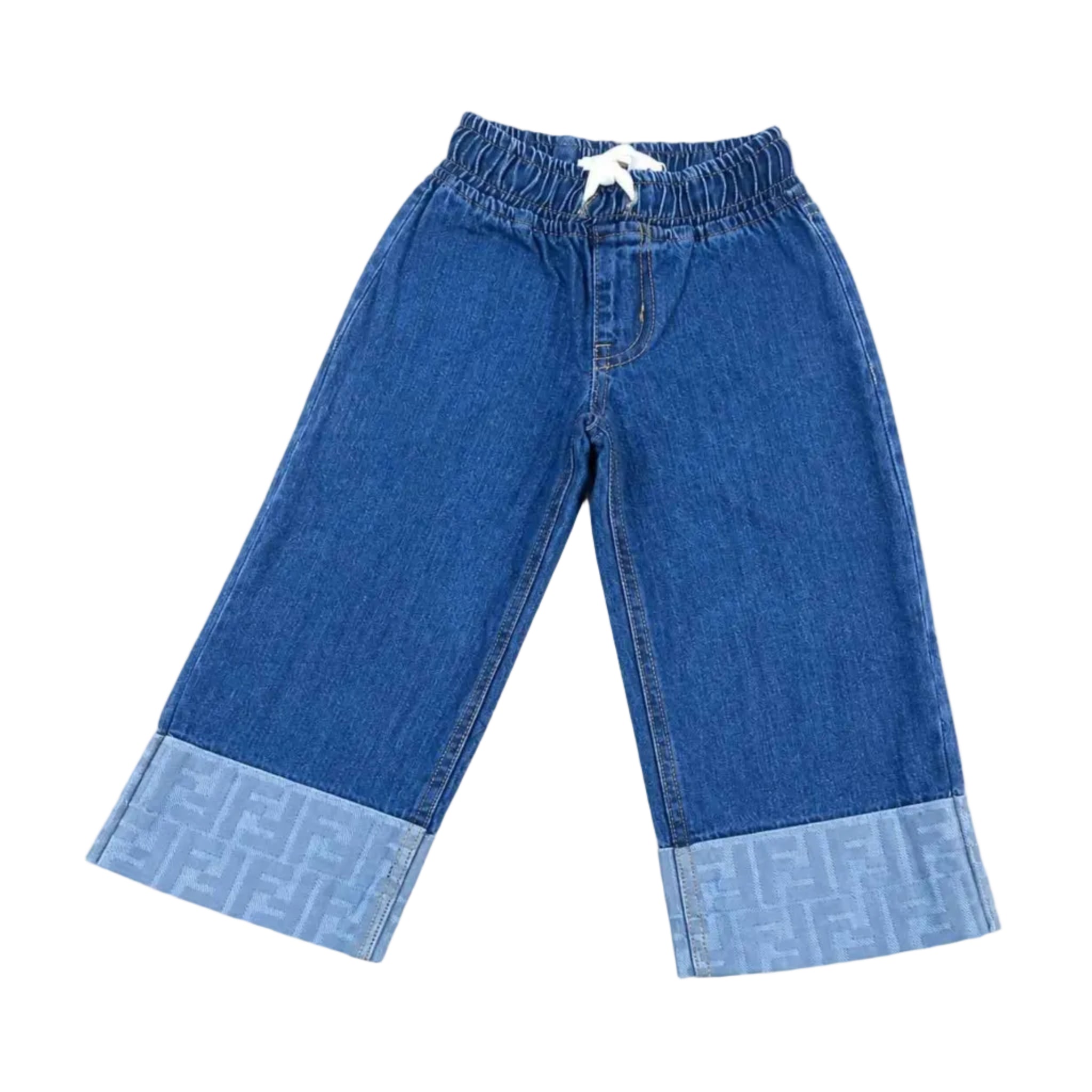 Folding Bottom Denim Pent - Dark Blue