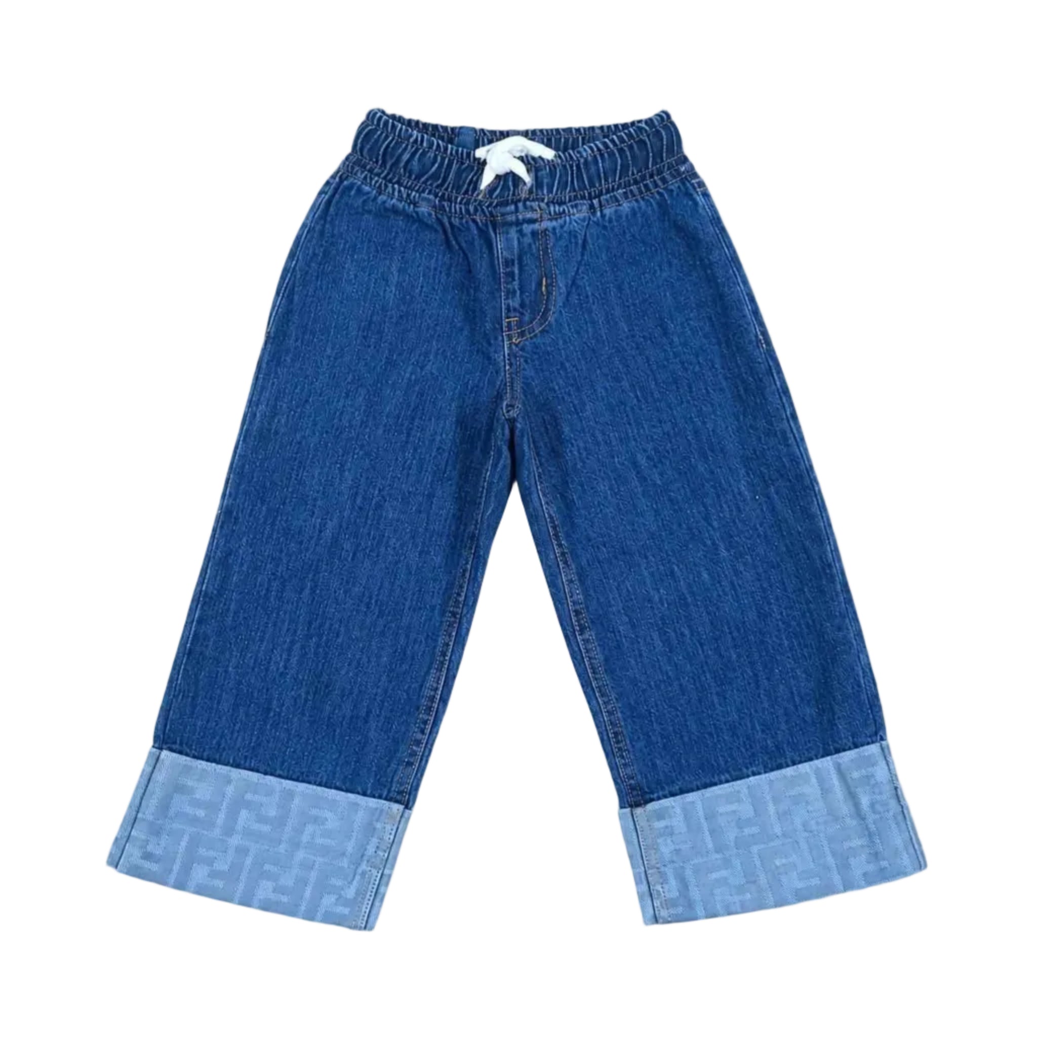 Folding Bottom Denim Pent - Dark Blue