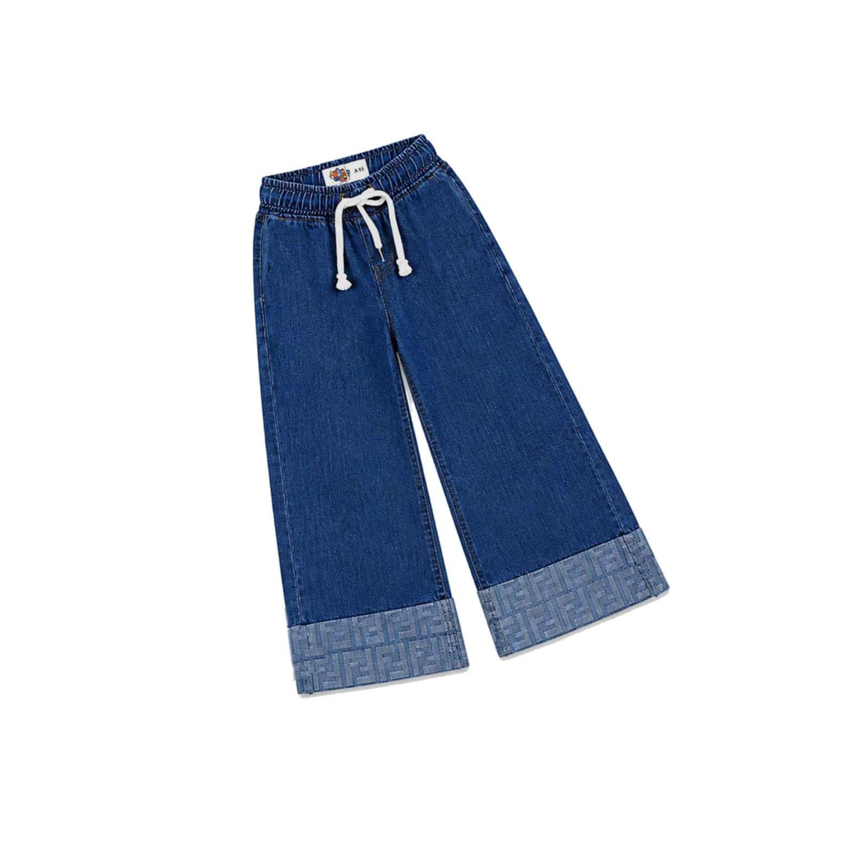 Folding Bottom Denim Pent - Dark Blue