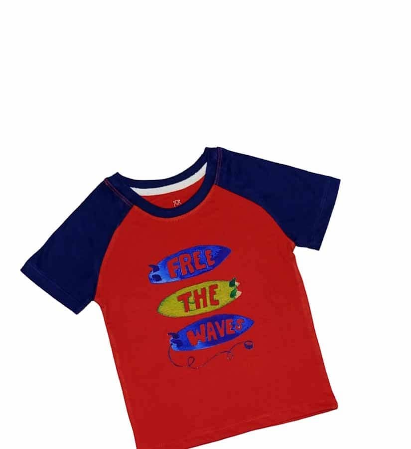 Free The Waves Tee Shirt - Red