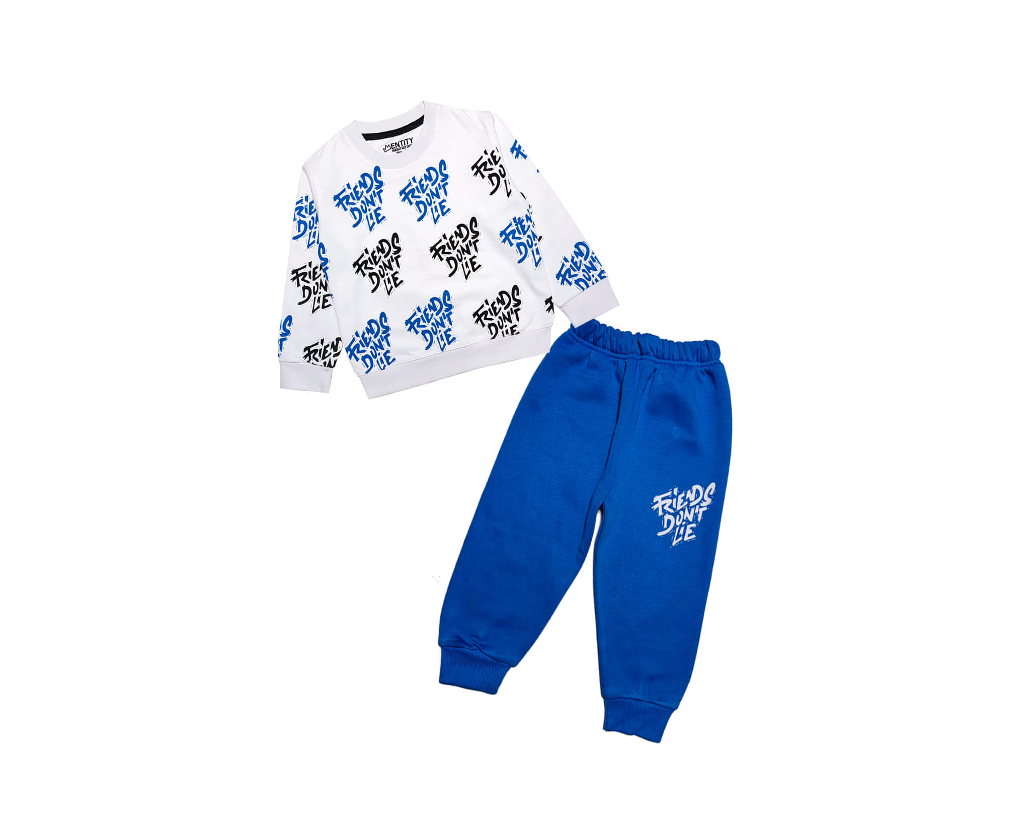 Friends Dont Lie Fleece Tracksuit -White Blue