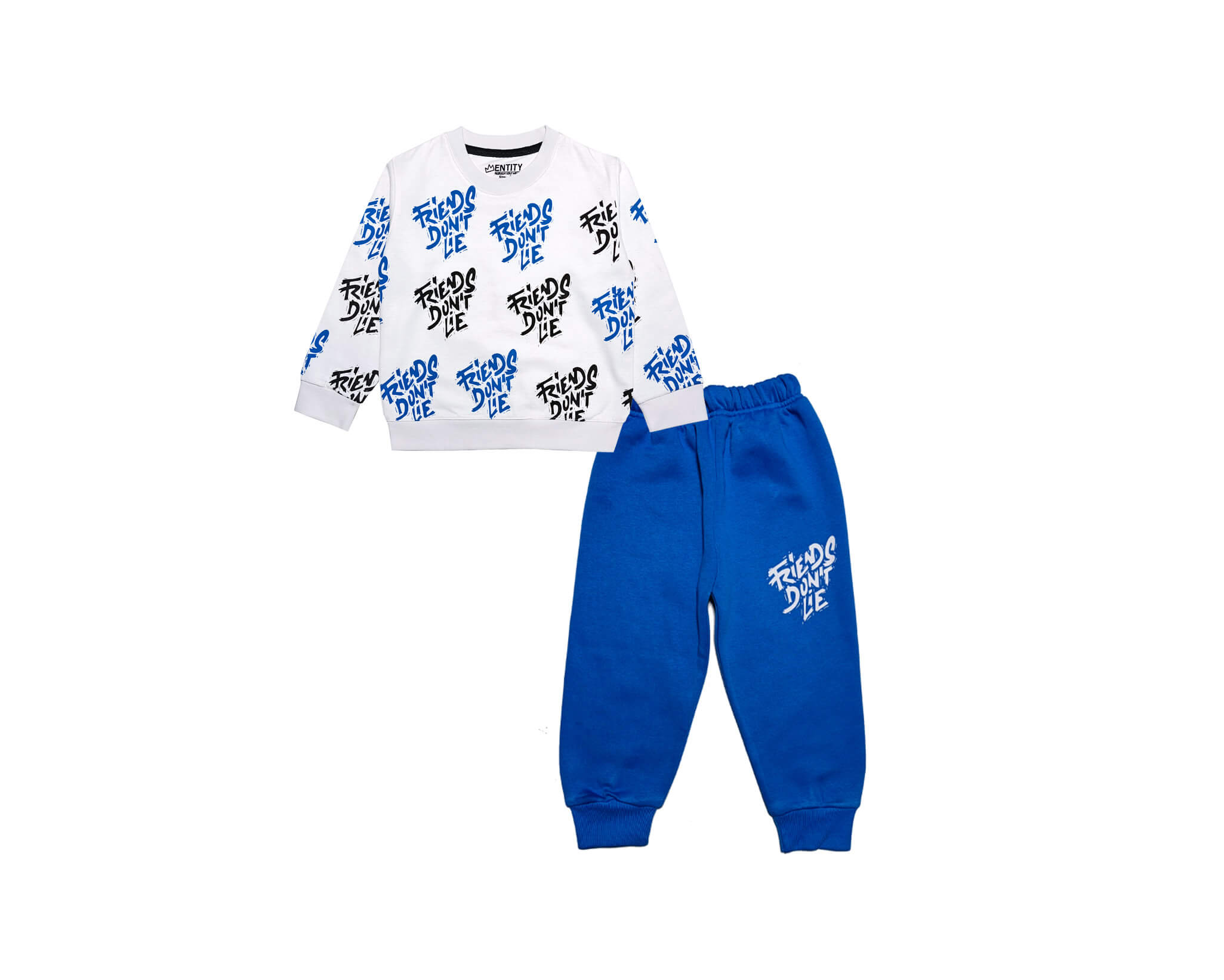 Friends Dont Lie Fleece Tracksuit -White Blue