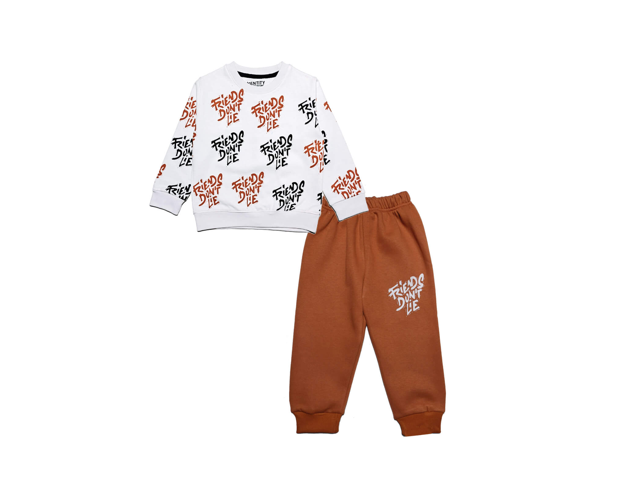 Friends Dont Lie Fleece Tracksuit -White Rust