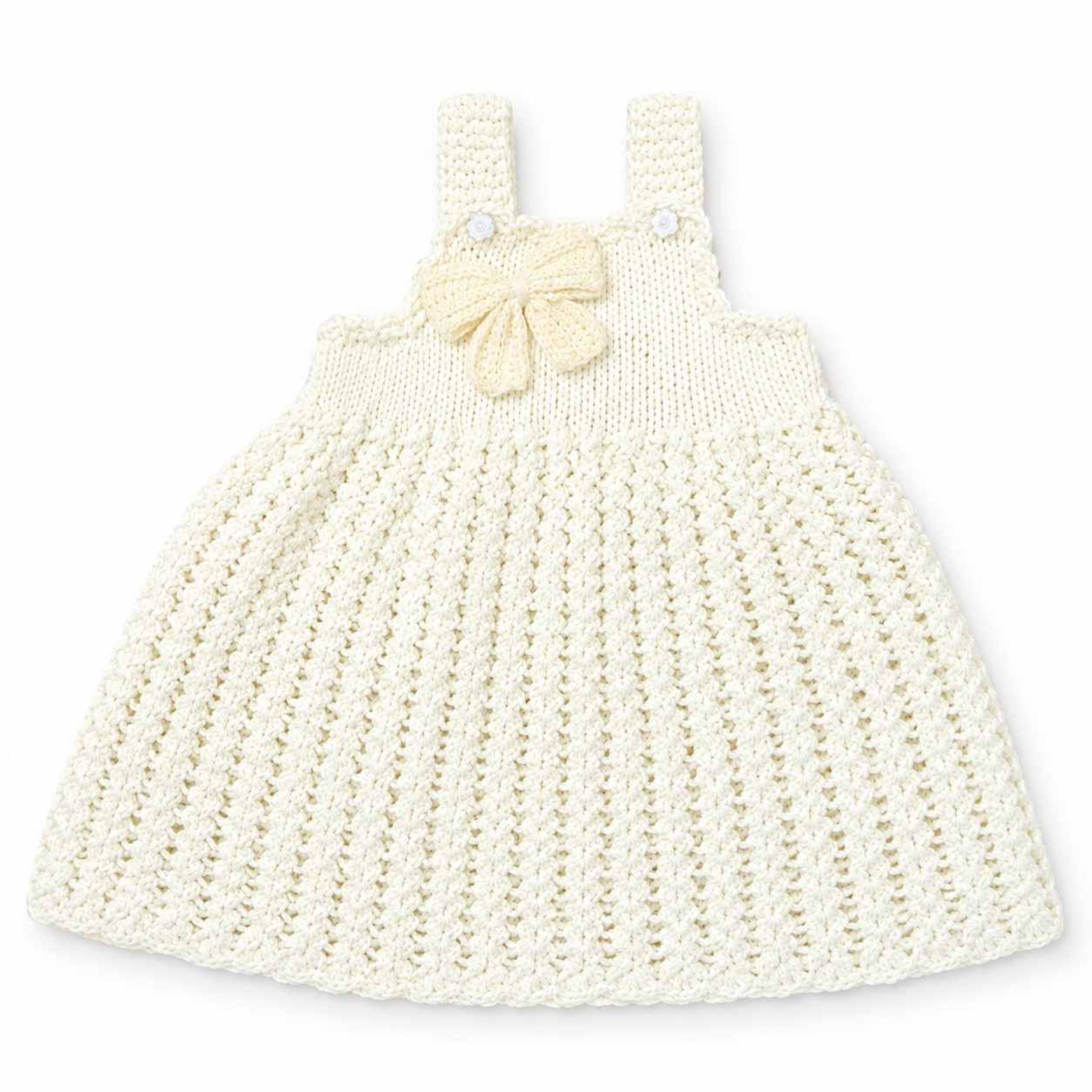 Frock With Bow Hand Made Wool - Lime Yellow