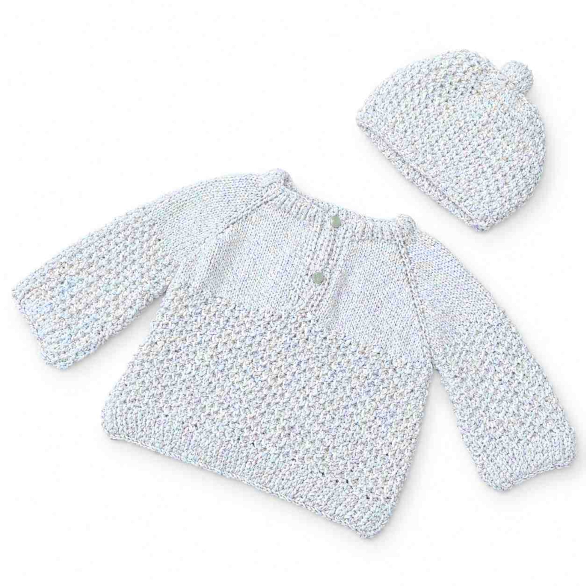 Frock With Cap Baby Hand Made Wool - Off White