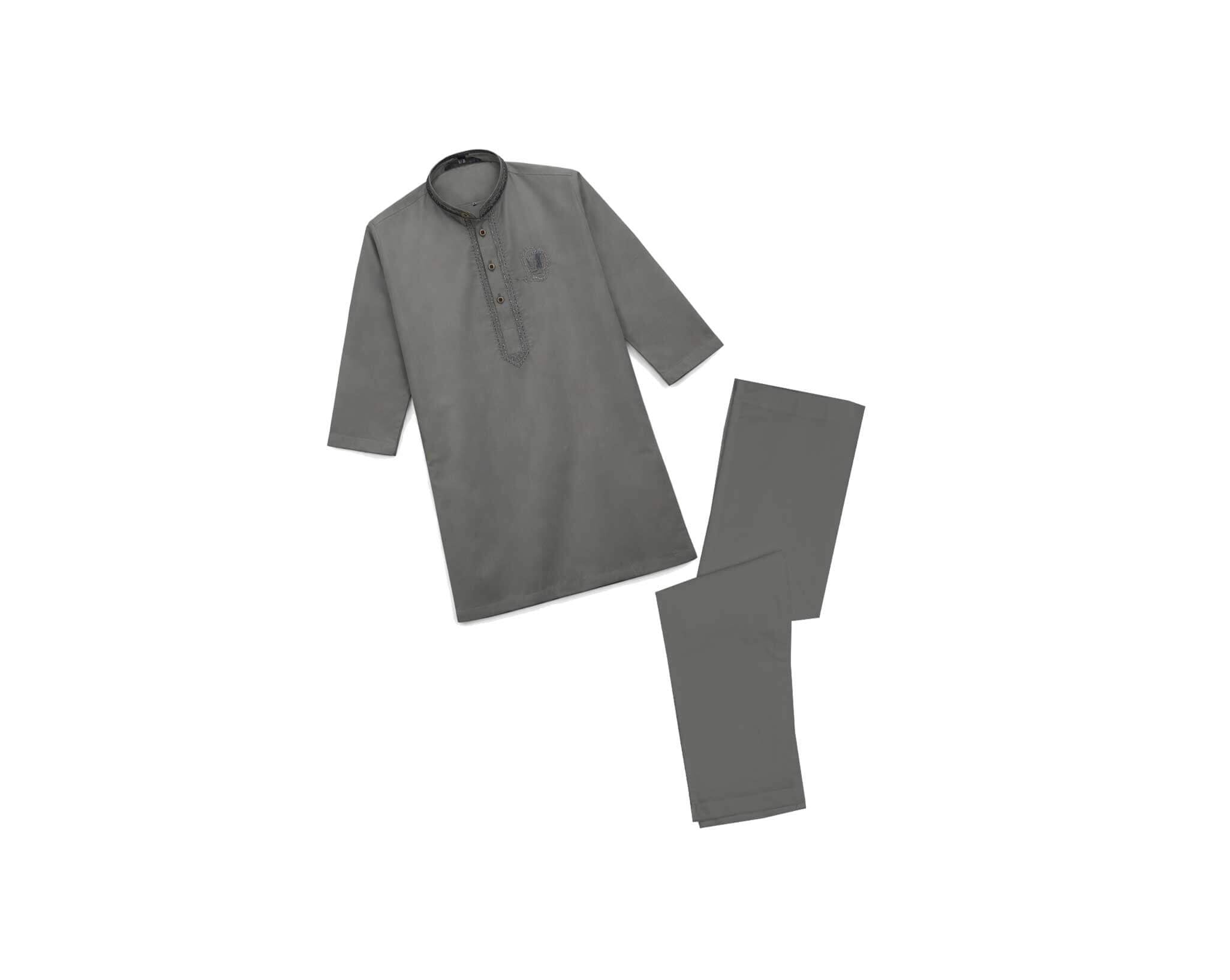 FrontBatchEmbroideredCottonKurta_TrouserSet_Gray_1