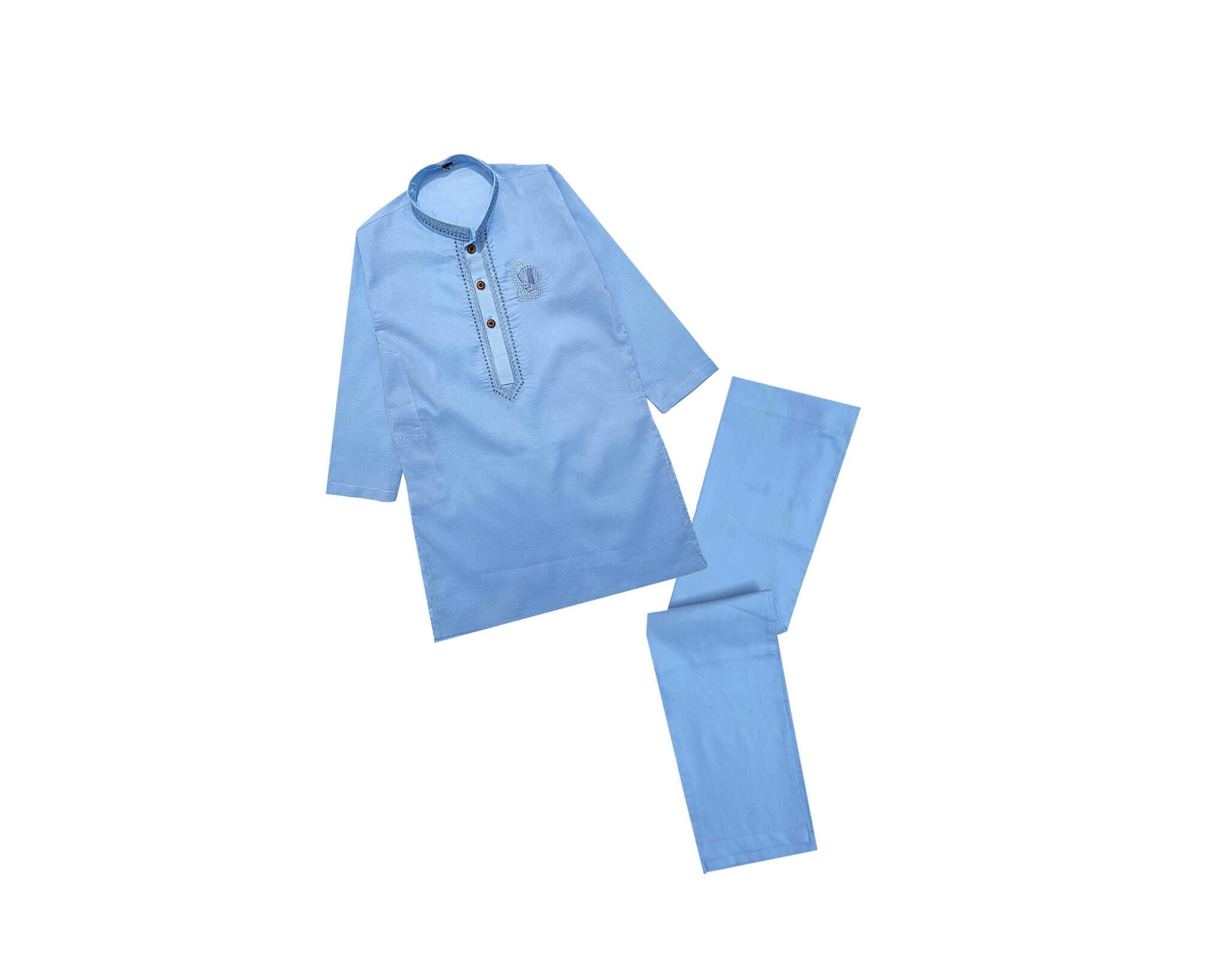 FrontEmbroideredBatchCottonKurta_TrouserSet_SkyBlue_1