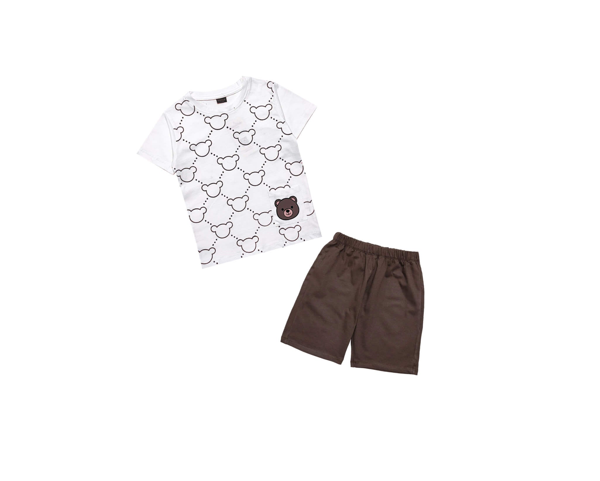 FrontPocketBearAllOverTee_Short-White_Brown_1
