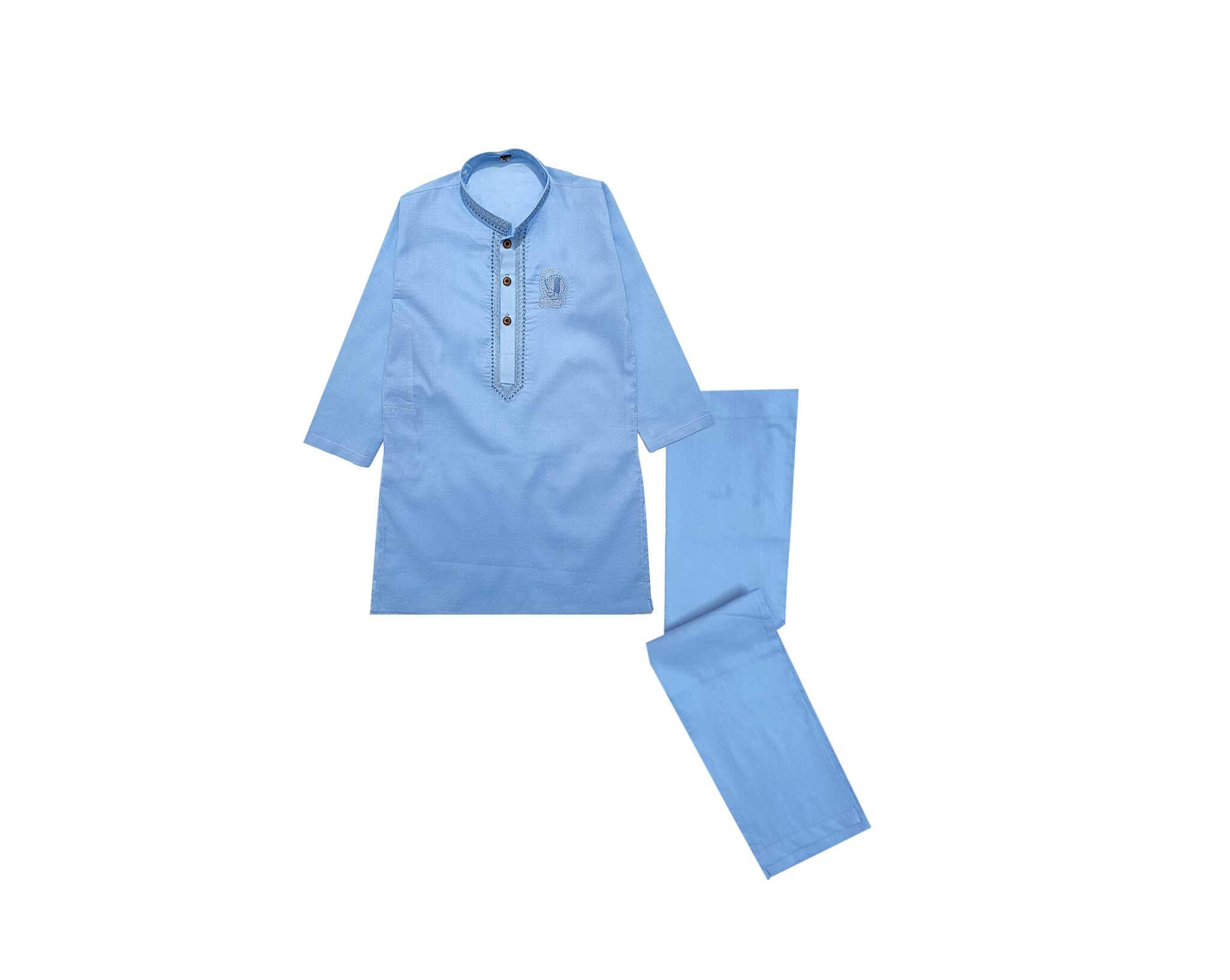 Front_Embroidered_Batch_Cotton_Kurta_Trouser_Set_Sky_Blue