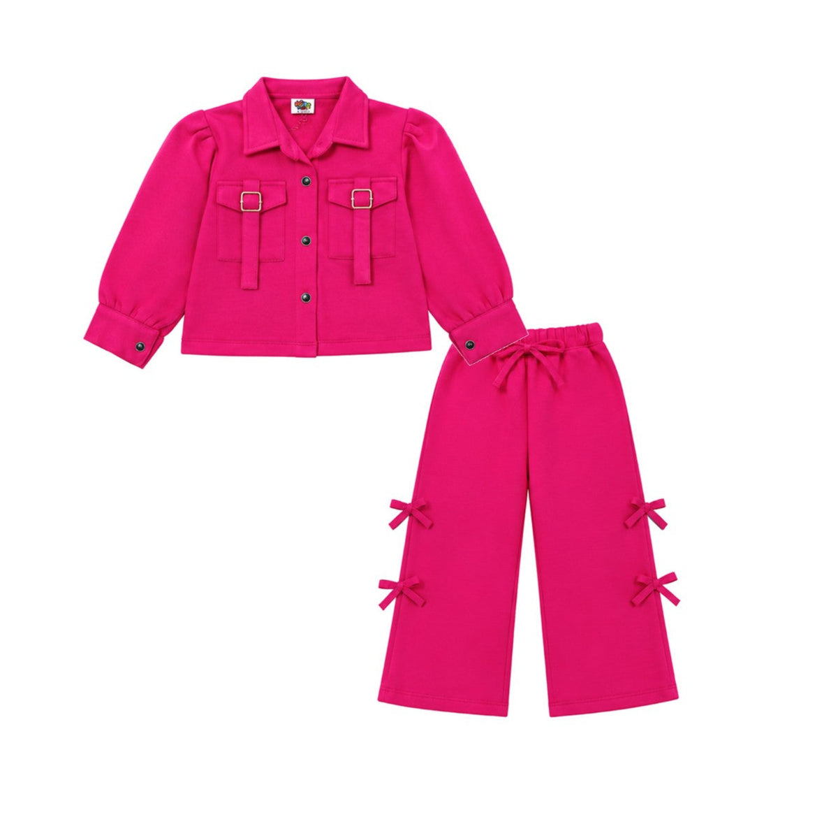 Front Pocket Coat & Baggy Trouser - Shocking Pink