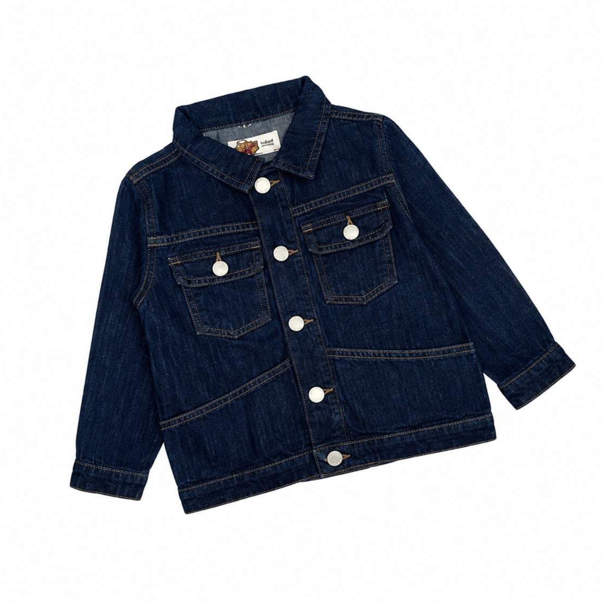 Front Pocket Stylish Boys' Denim Jacket  - Dark Blue