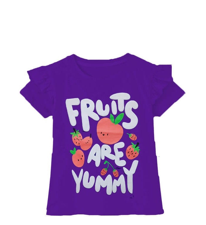 Fruits Are Yummy Frill Tee Shirt-Purple
