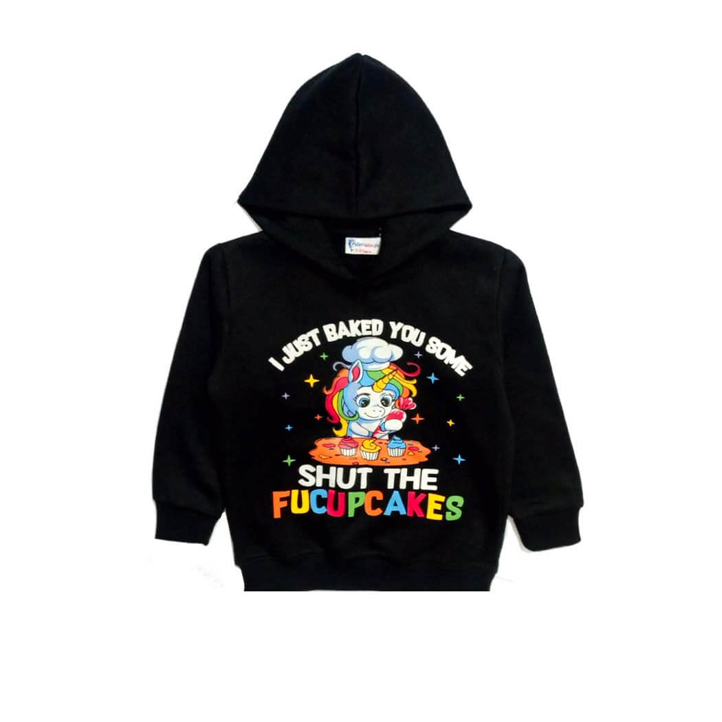 Fu cup Cakes Fleece Hood-Black