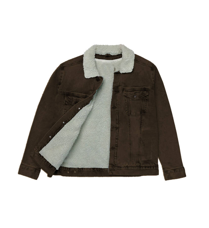 Full Body Fur Denim Jackets - Golden