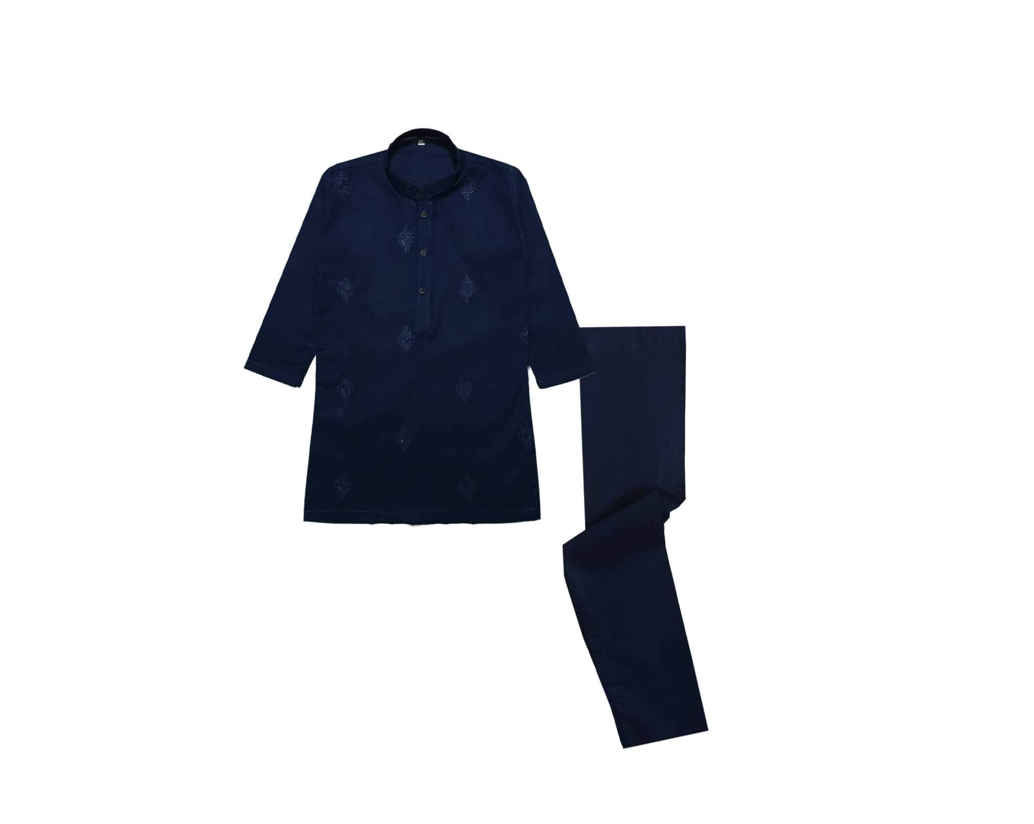 FullFrontEmbroideredCottonKurta_TrouserSet_NavyBlue