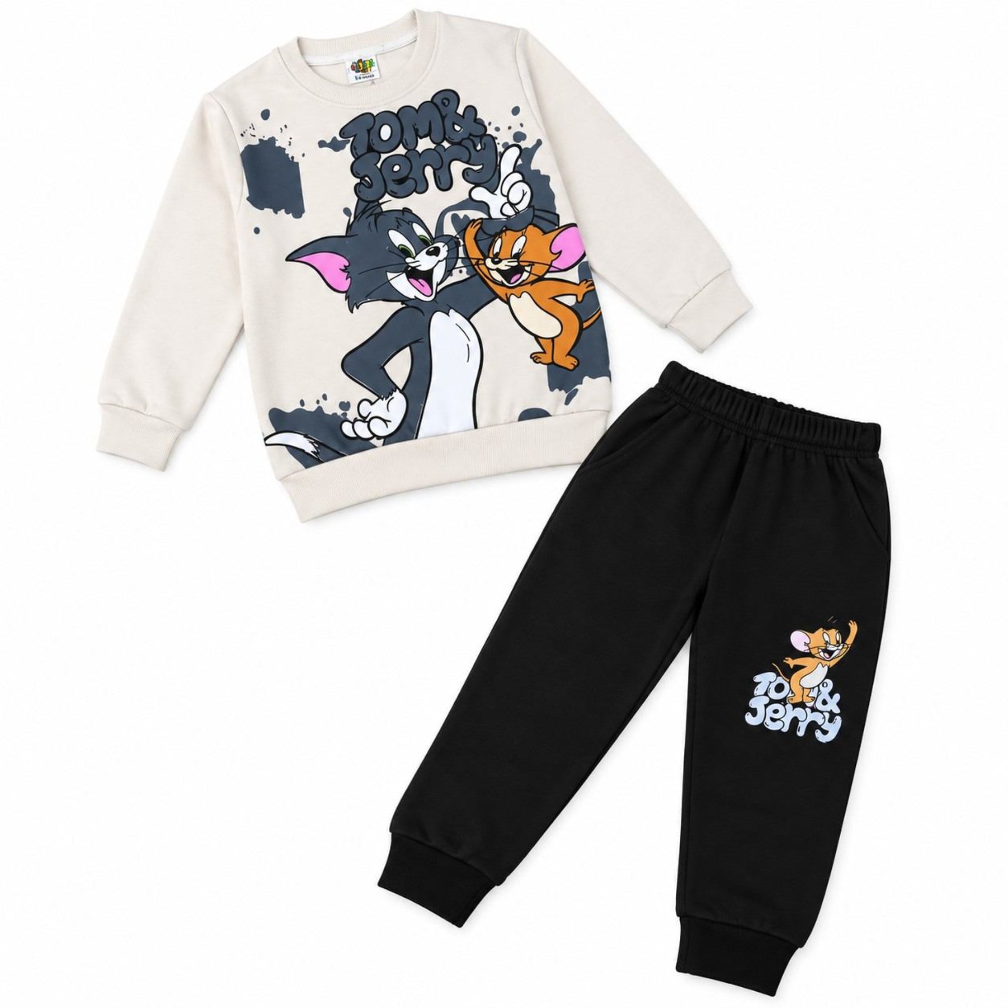 Fun with T & J Fleece Tracksuit - Skin & Dark Grey
