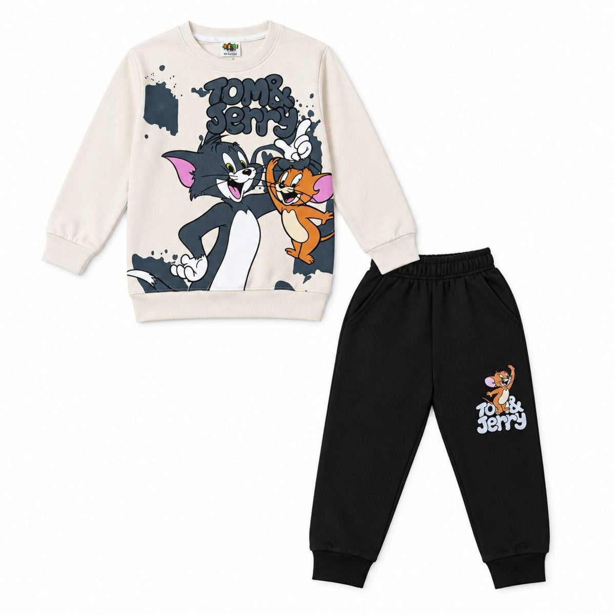 Fun with T & J Fleece Tracksuit - Skin & Dark Grey